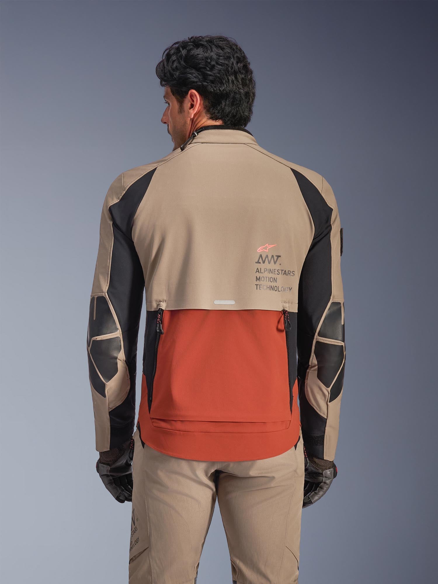 Side view of Alpinestars AMT-8 Stretch Drystar XF waterproof Motorcycle Textile Jacket