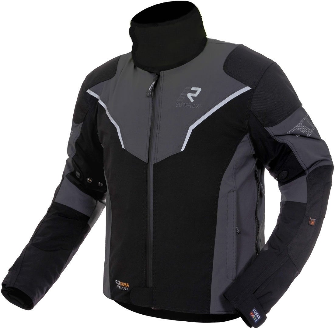 Rukka Elas Motorfiets textiel jas zwart/grijs/geel 58 Figuur 1