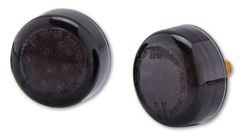 HIGHSIDER Smart Micro Disc LED-indikator Kropp Svart / Lins Rökt (Par), Fram och Bak Figur 1