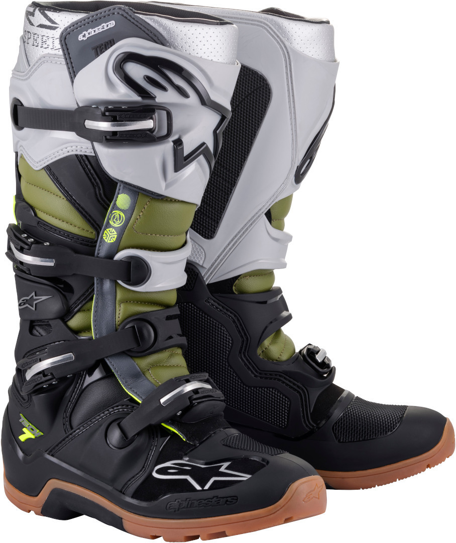 Alpinestars Tech 7 Enduro オートバイブーツ 黒/銀 7 (40,5) 図1