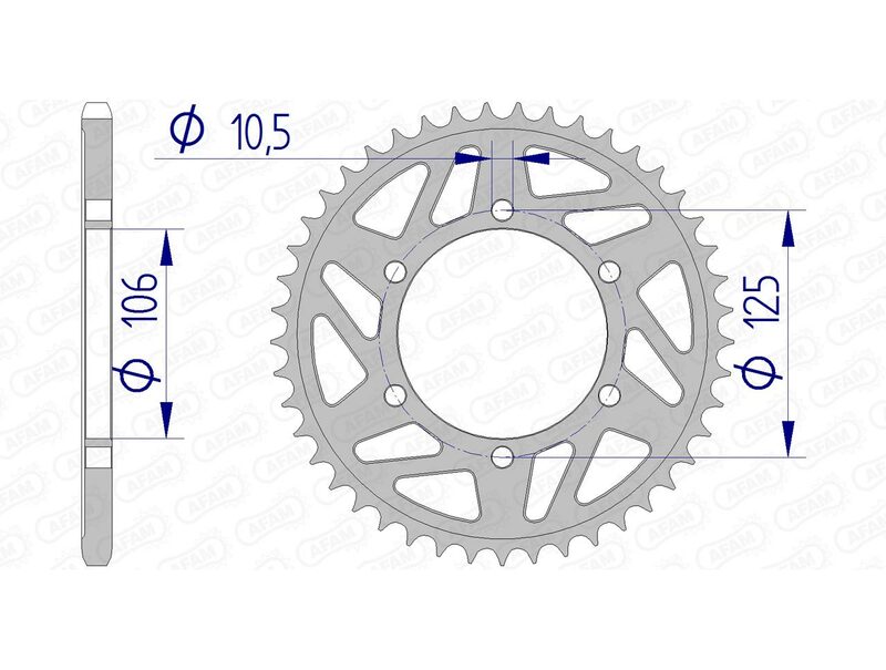 AFAM Aluminium Rear Sprocket 87606 - 520 Figure 2