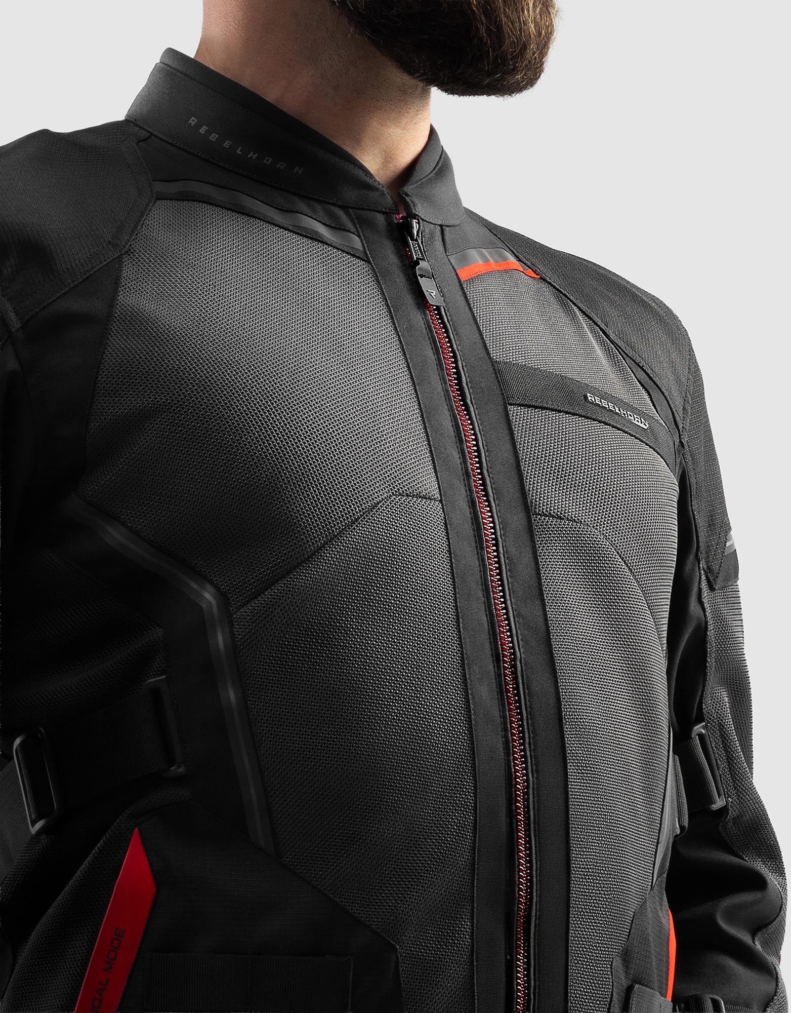 Rebelhorn Scandal 3 Motorcycle Textile Jacket black/grey/red M Figure 3
