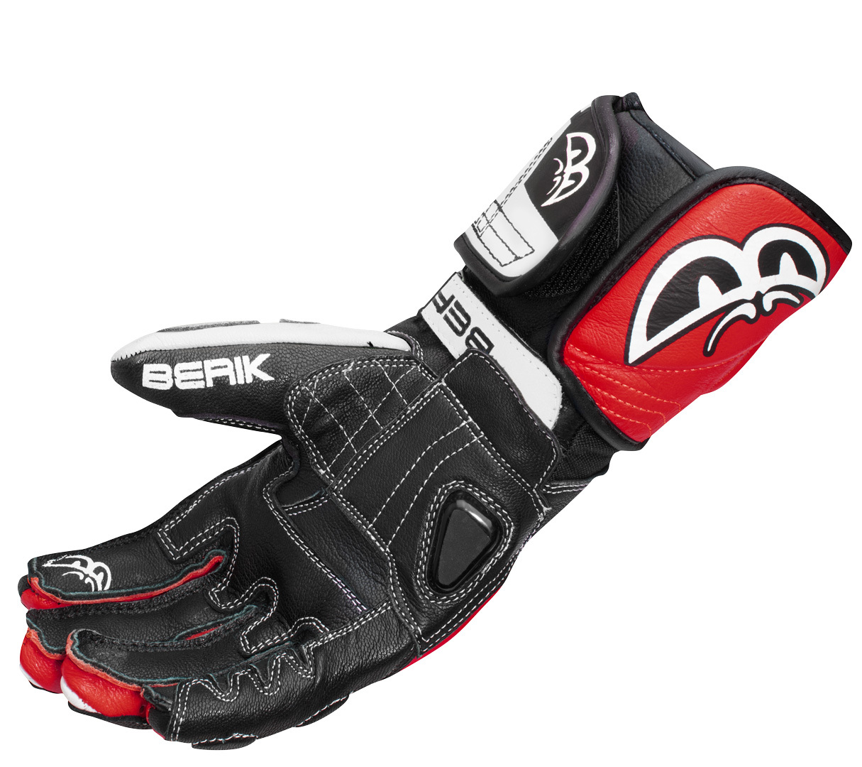 Berik Track Pro Motorcykelhandsker sort/rød/hvid M Figur 4