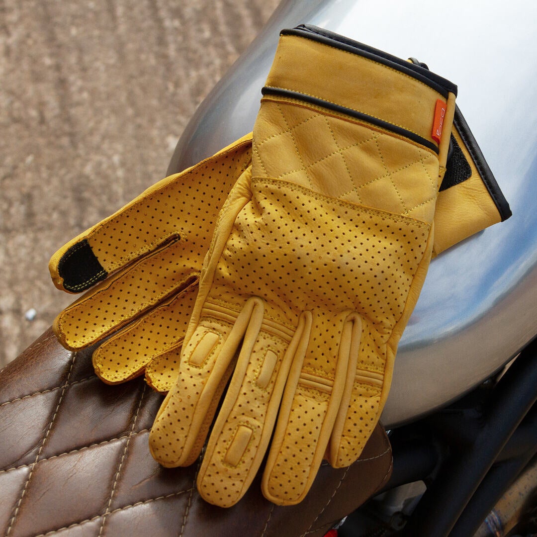 Merlin Leigh D3O Heritage Motorradhandschuhe gelb XL Abbildung 3