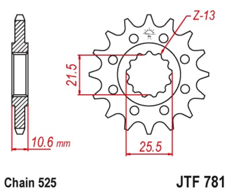 JT-DRIVHJUL Standard stålhjul 781 - 525 Figur 3