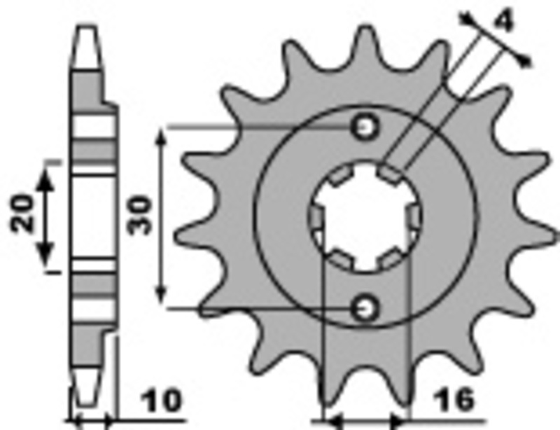 PBR Roda dentada de aço padrão 720 - 520 Figura 2