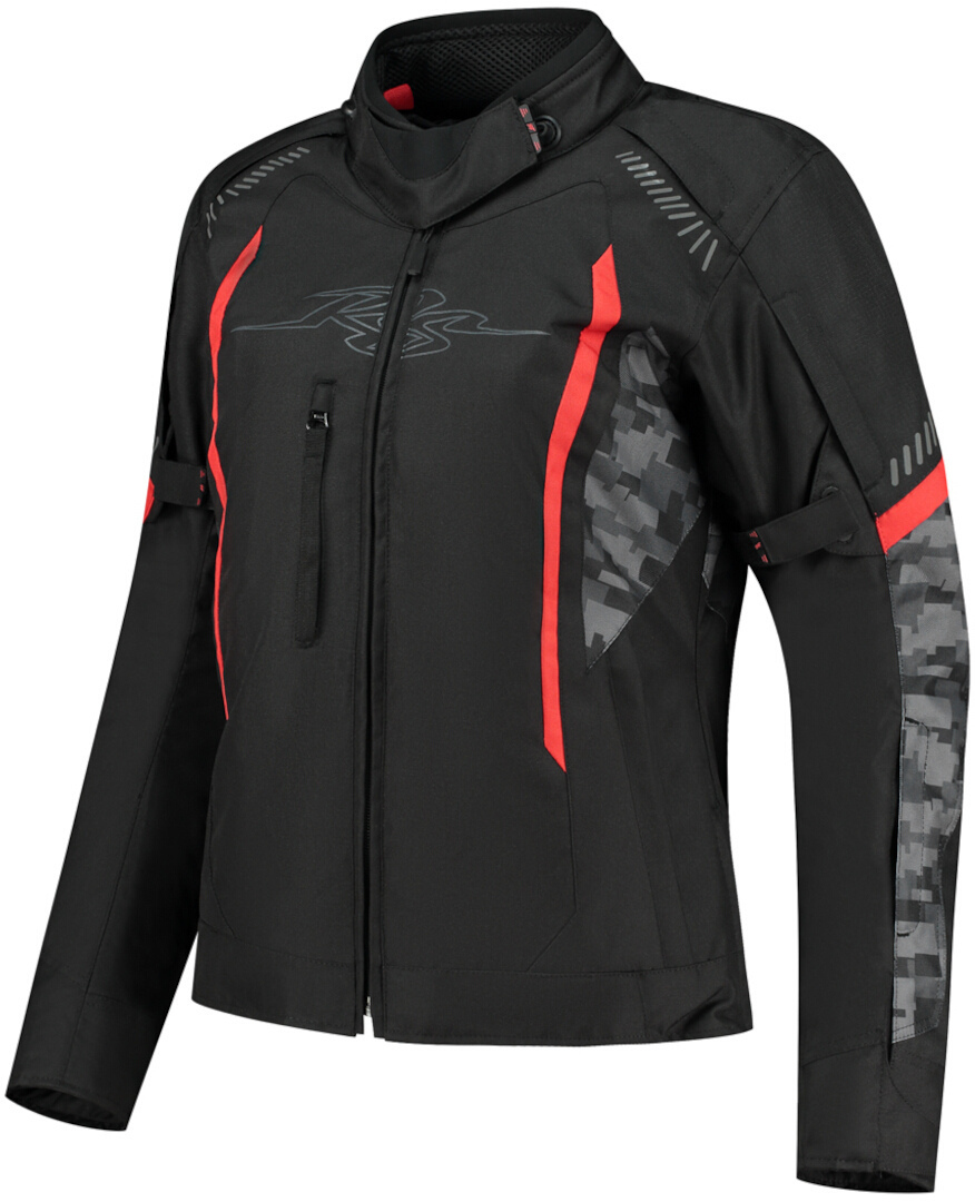 Rusty Stitches Ashley Vattentät Damer Motorcykel Textil Jacka svart/grå/röd 44 Figur 1