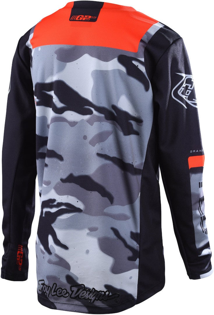 Troy Lee Designs GP Brazen Camo Motocrosstrøje til unge sort/orange S Figur 2
