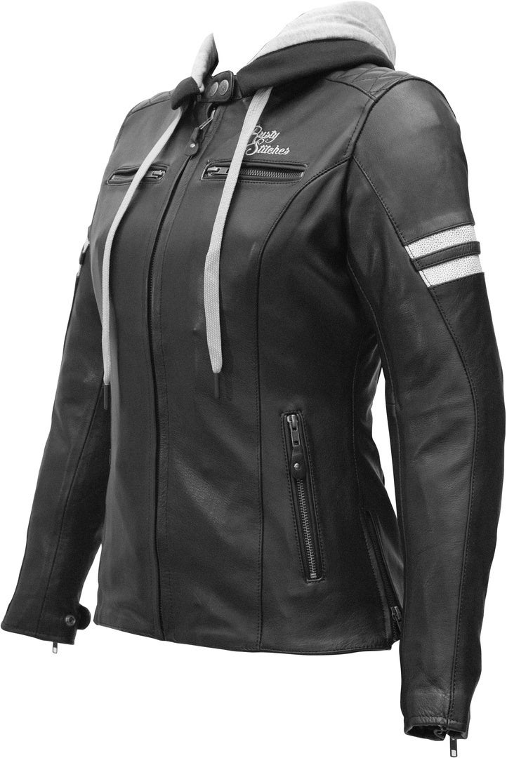 Rusty Stitches Joyce Hooded Veste en cuir de moto pour dames 36 Figure 6