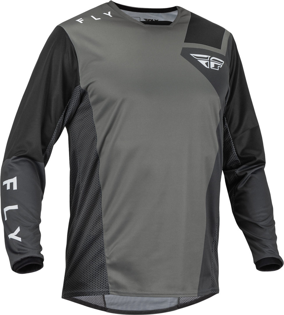 Fly Racing Kinetic Jet Tricou de motocross gri deschis/gri închis/negru L Figura 1