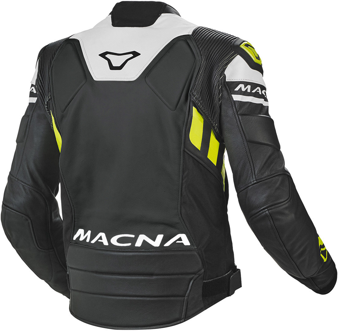 Macna Tracktix Motorcycle Leather Jacket black/white/yellow 54 Figure 2