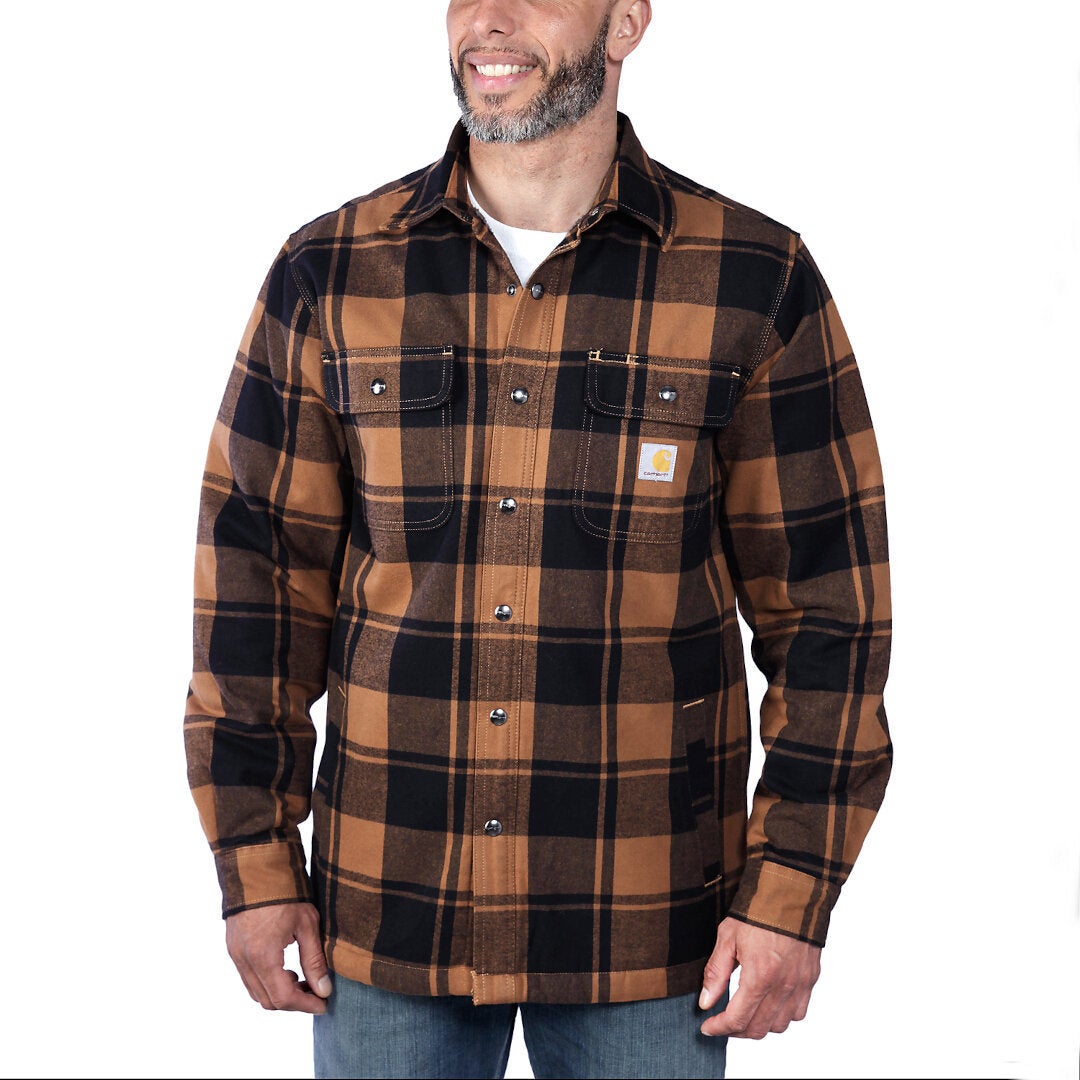 Carhartt Heavyweight Flannel Sherpa Shirt brown L Figure 4