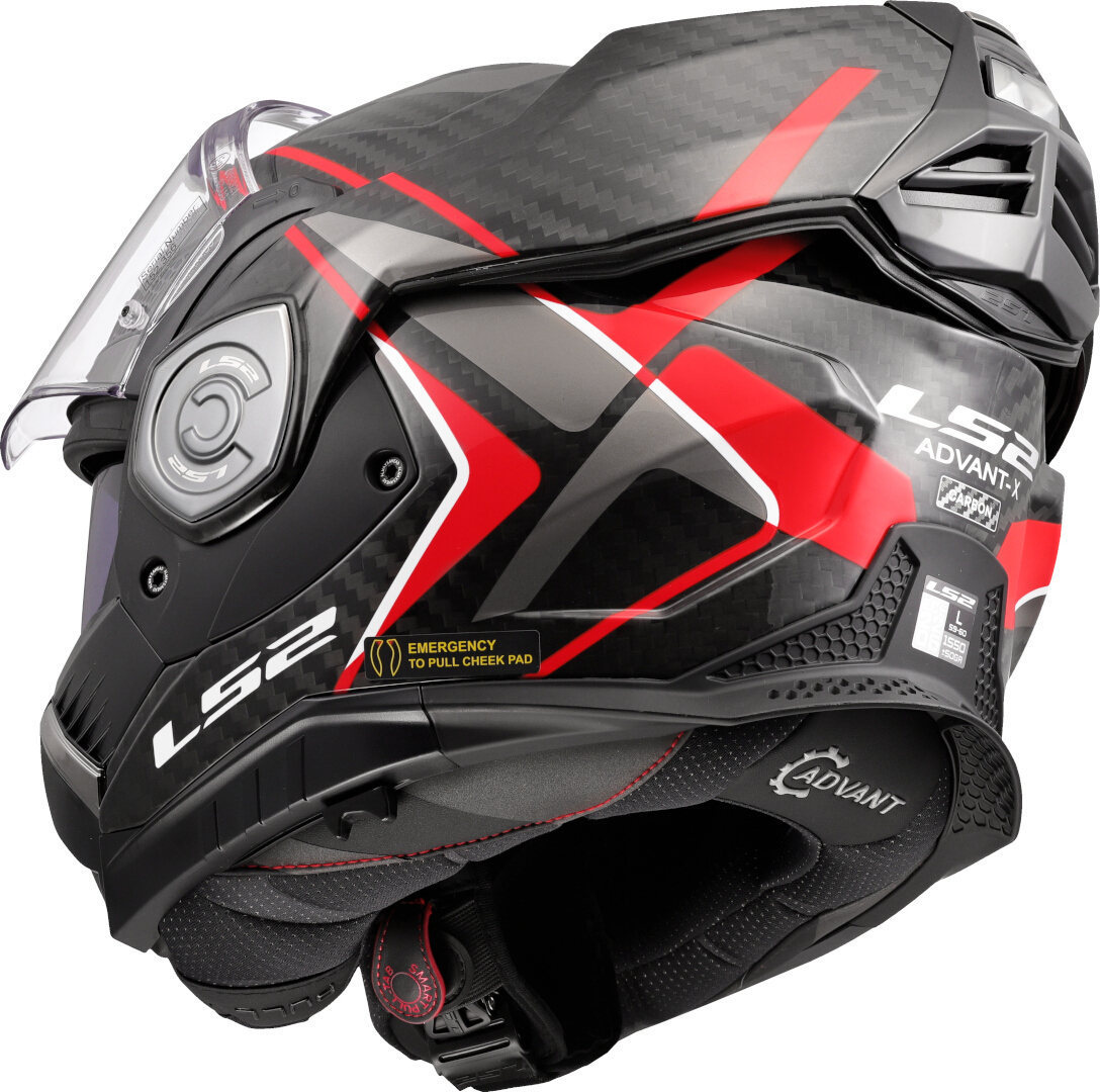 LS2 FF901 Advant X Carbon Future II Helm Rood S (55/56) Figuur 12