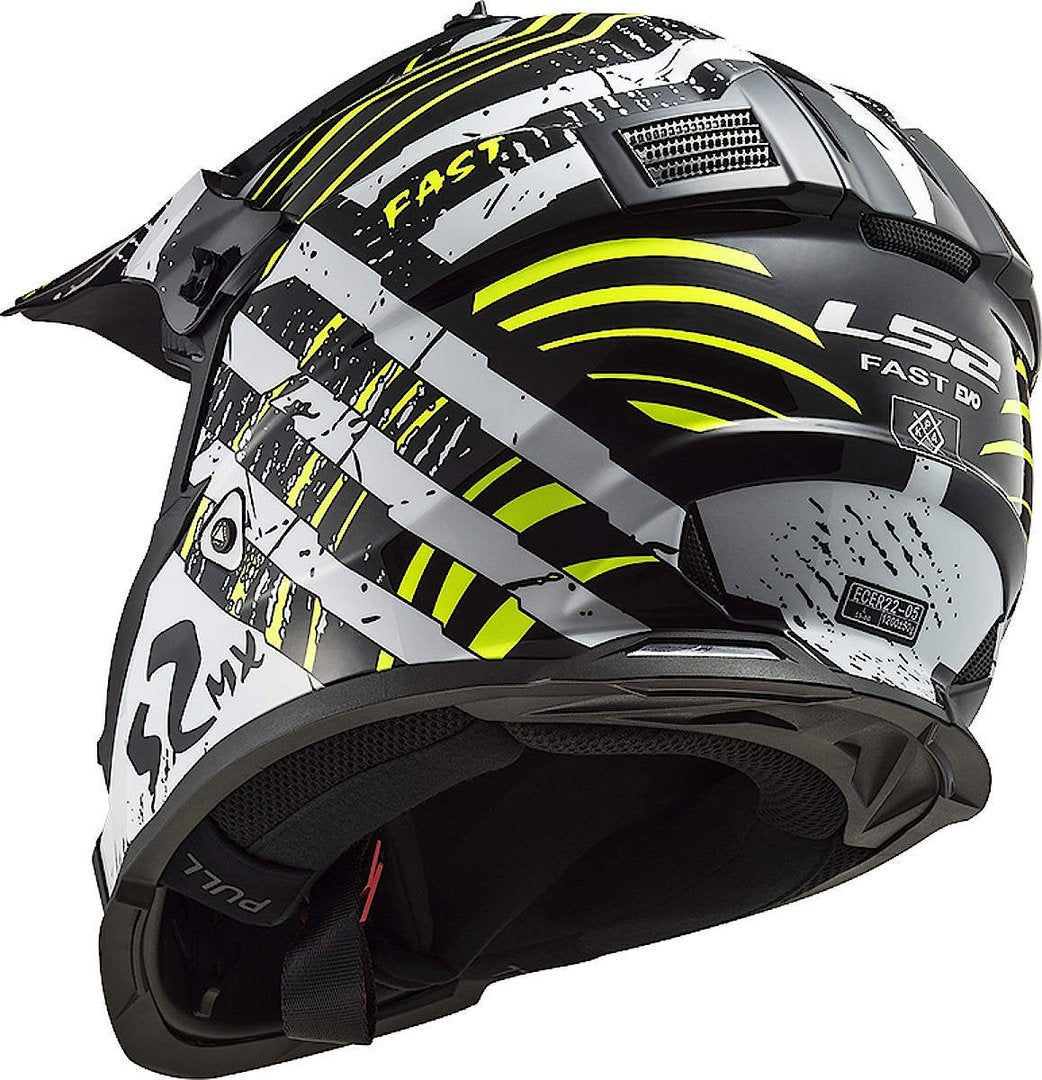 LS2 MX437 Fast Evo Verve Casco Motocross Bianco/nero L (59/60) Figura 3