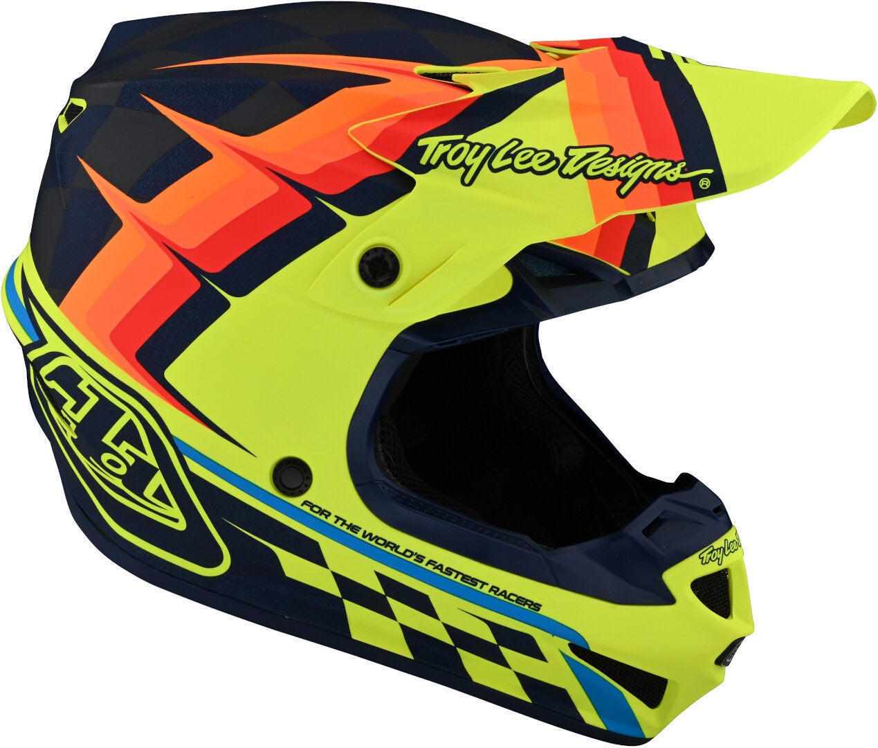 Troy Lee Designs SE4 Warped Polyacrylite MIPS Motocross Helm gelb/orange/rot L (58/59) Abbildung 3