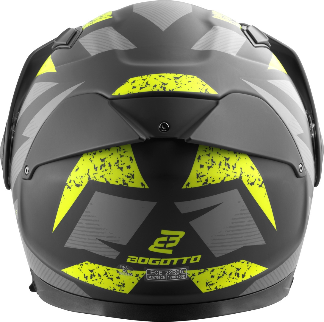 Bogotto FG-102 Safari Cască Enduro din fibră de sticlă Negru mat/gri/galben XXXL Figura 7