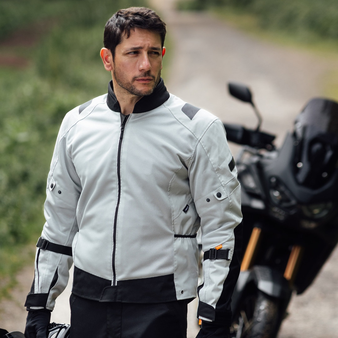 Merlin Taos Air Mesh Stretch Motorrad Textiljacke hellgrau/schwarz L Abbildung 2