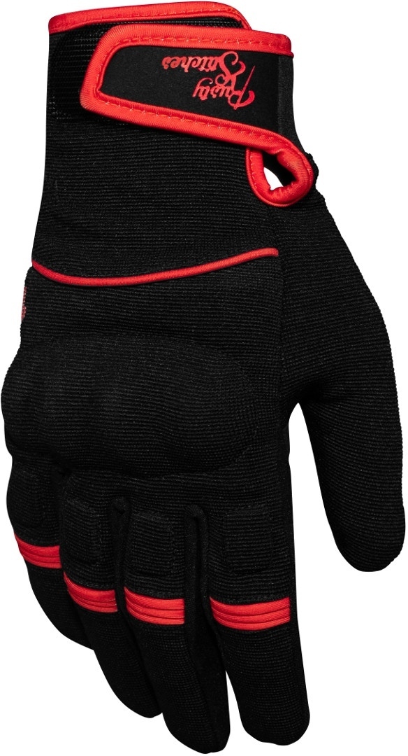 Rusty Stitches Clyde Guanti da moto nero/rosso M Figura 1