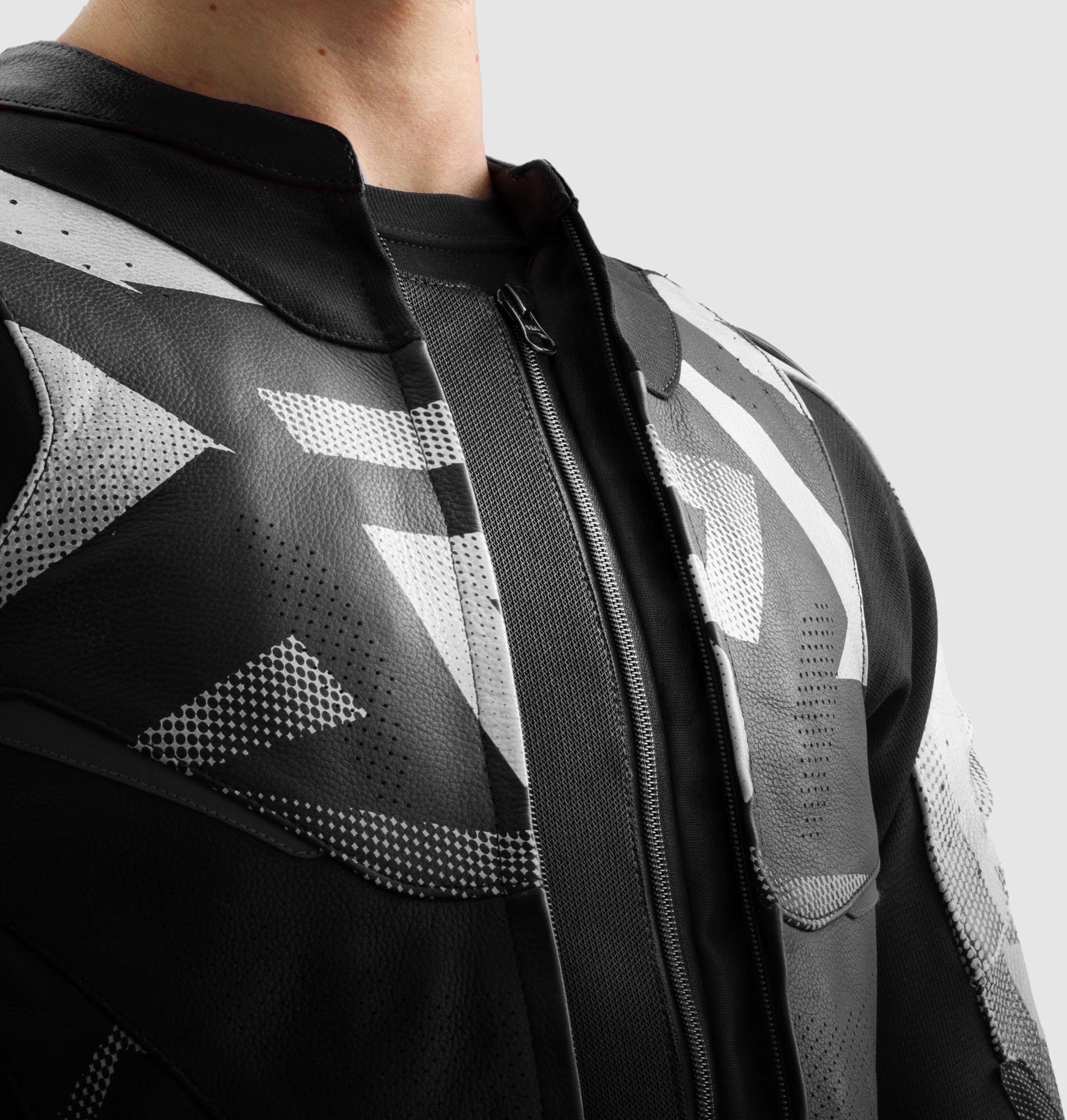 Rebelhorn Inferno Motorrad Lederjacke schwarz/weiß 60 Abbildung 6