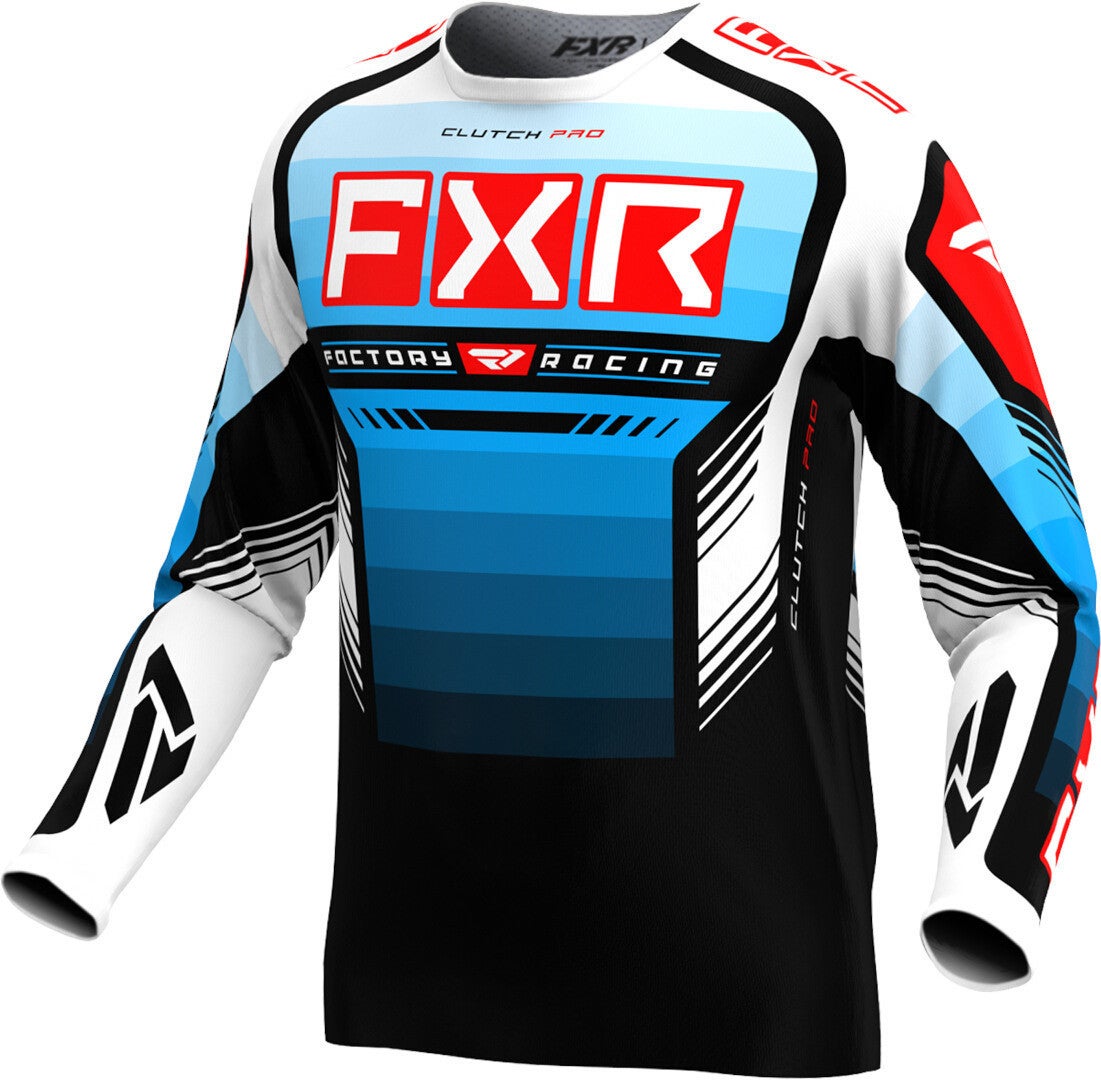 FXR Clutch Pro 2024 Motokrosový dres černá/bílá/modrá/červená S Obrázek 1