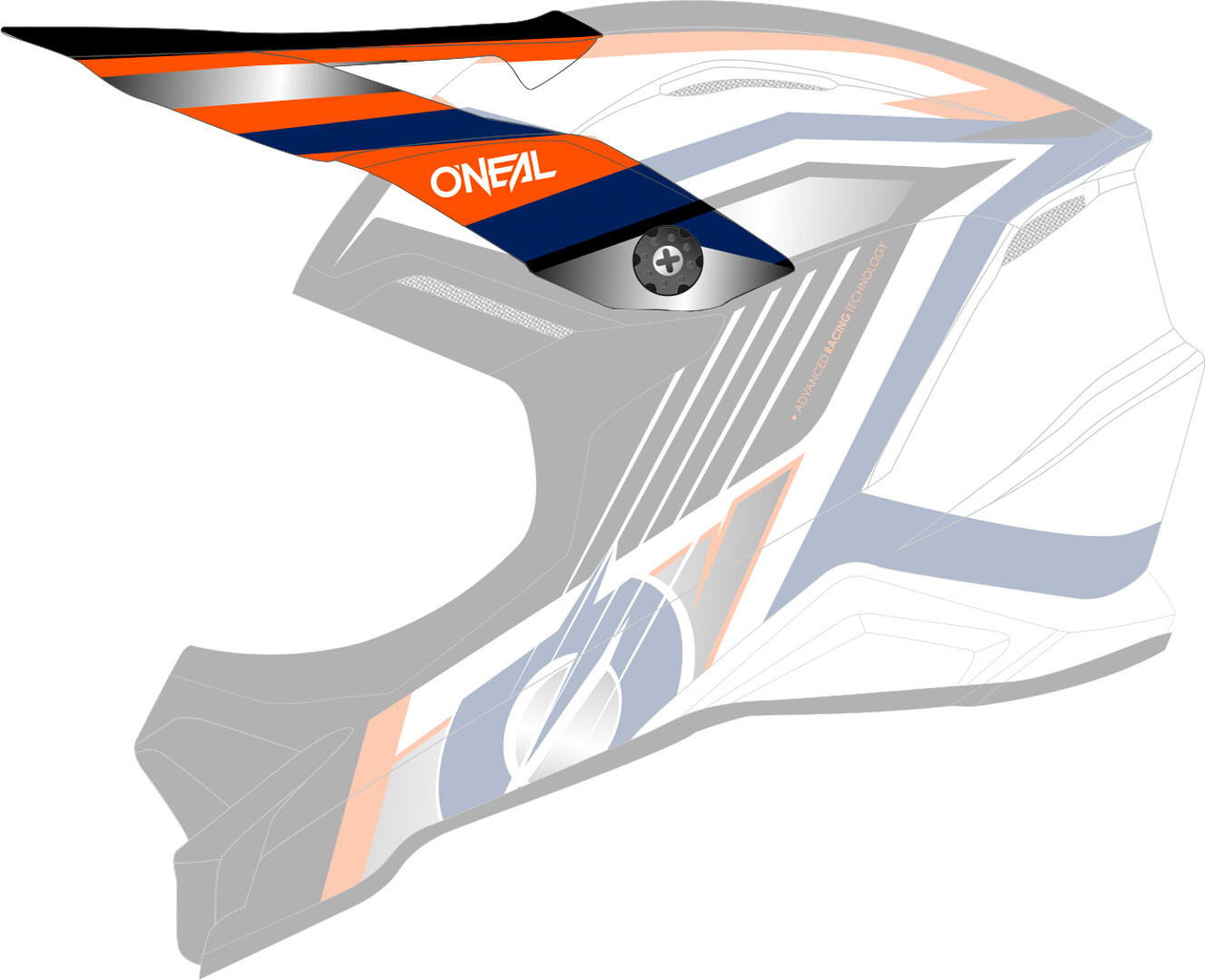 Oneal 3Series Vision Vârful Casca portocaliu Figura 1