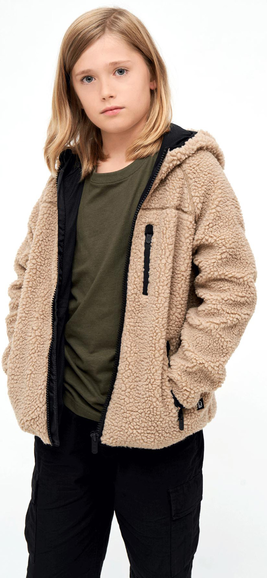 Brandit Teddyfleece Hodded Veste pour enfants Camel 122-128 Figure 6