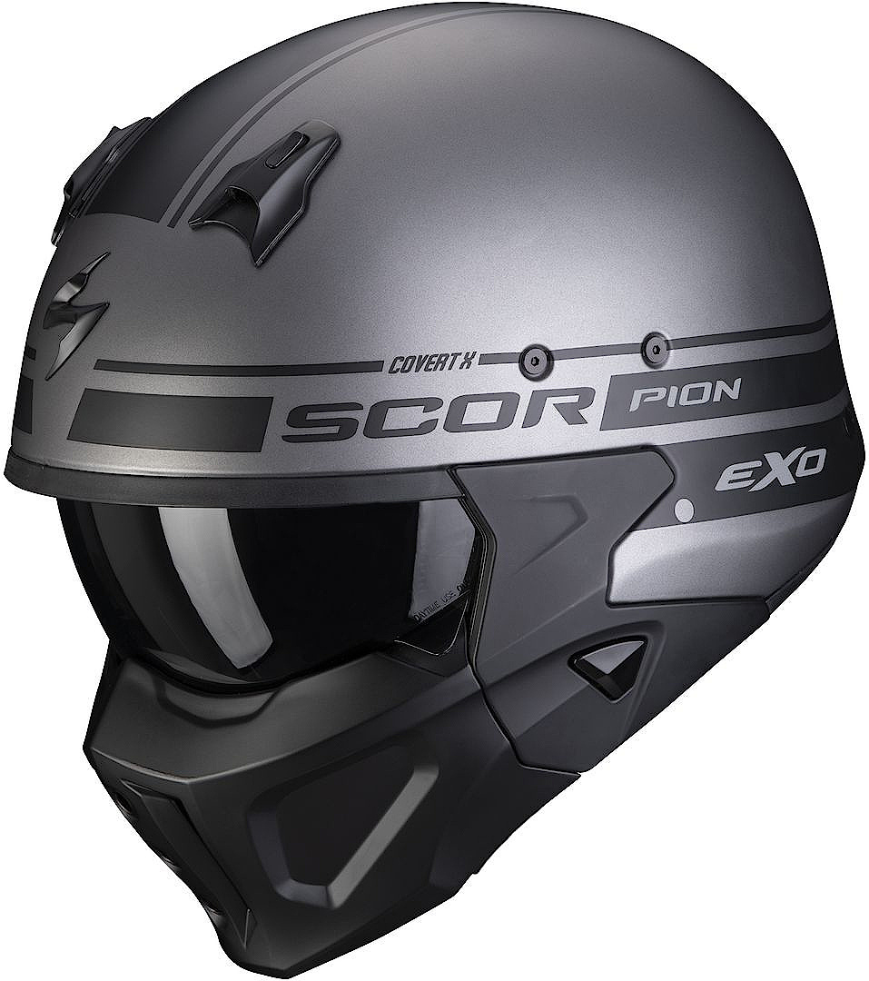 scorpion covert helmet uk EXO (Black/Gold allowing riders to easily connect their communication device of choice Scorpion Covert-X Tussle Helmet 