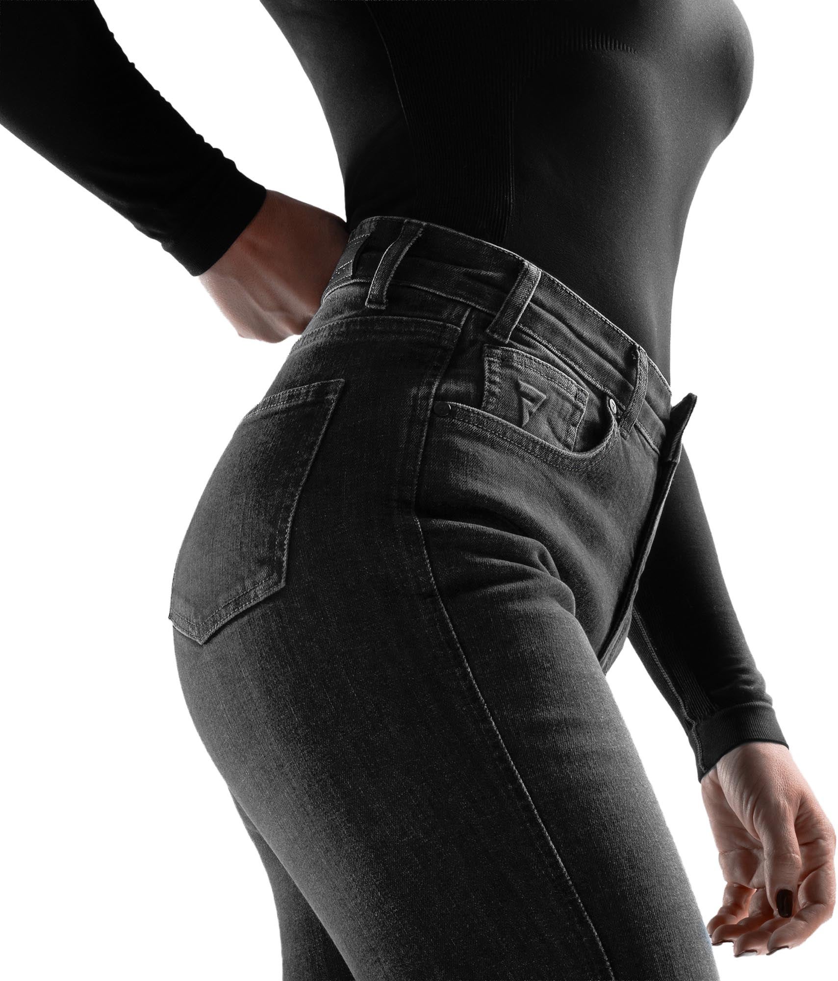 Rebelhorn Classic Damer motorcykeljeans Sort udvasket 24/30 Figur 4