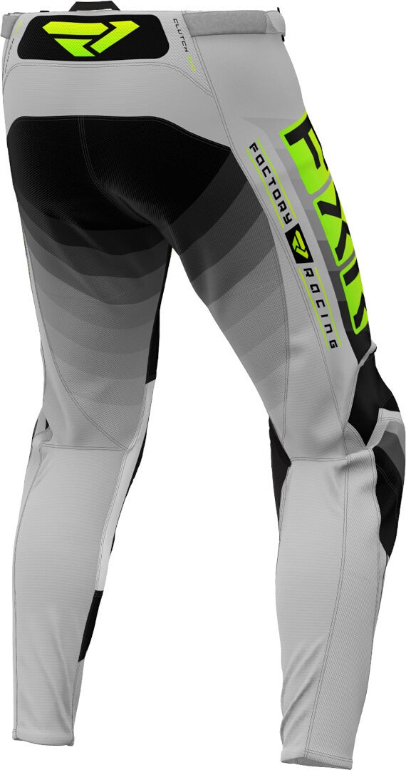 FXR Clutch Pro Hi Vis 2024 Motocross bukser grå/sort/gul 32 Figur 4
