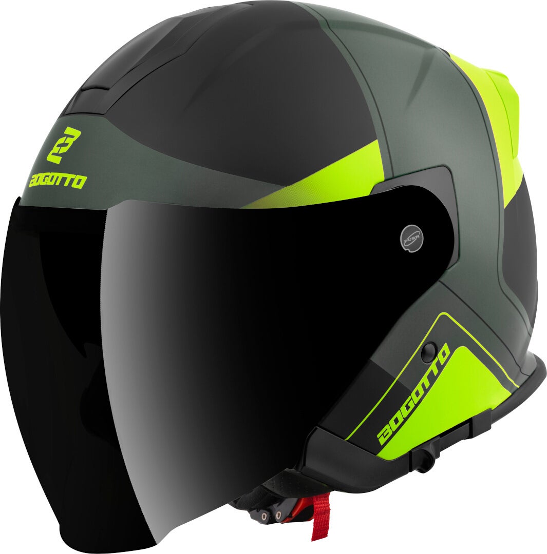 Bogotto H586 City-B Cască cu reacție Negru mat/verde/galben S Figura 5