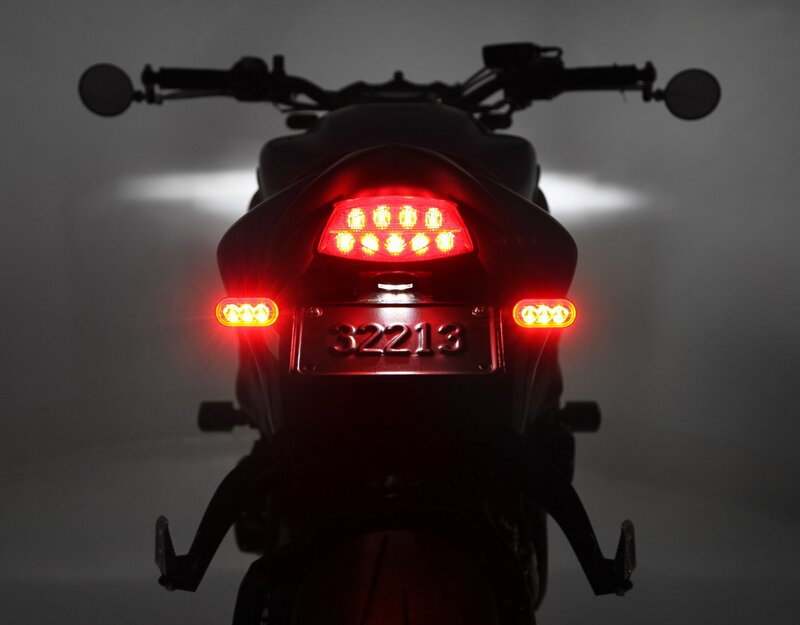 DENALI T3 Switchback M8 LED 3in1 lumină laterală combinată corp negru / lentilă transparentă (pereche), spate Figura 4