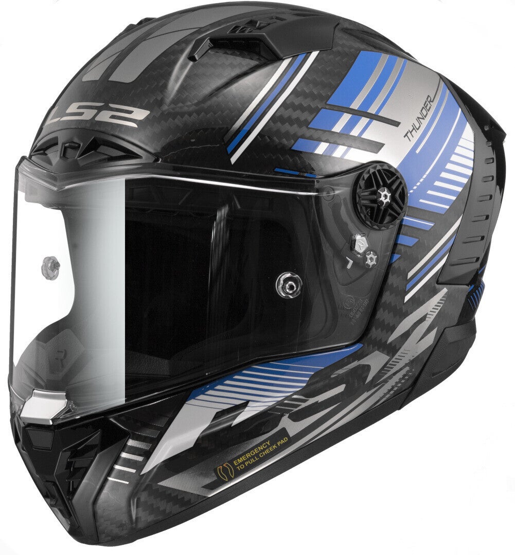 LS2 FF805 Thunder Volt Carbon Casco nero/blu XXL (63/64) Figura 1