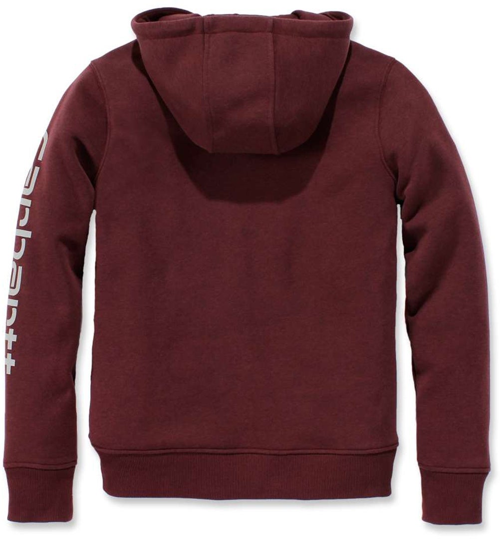 Carhartt Clarksburg Logo Hettegenser for damer Mørkerød S Figur 3
