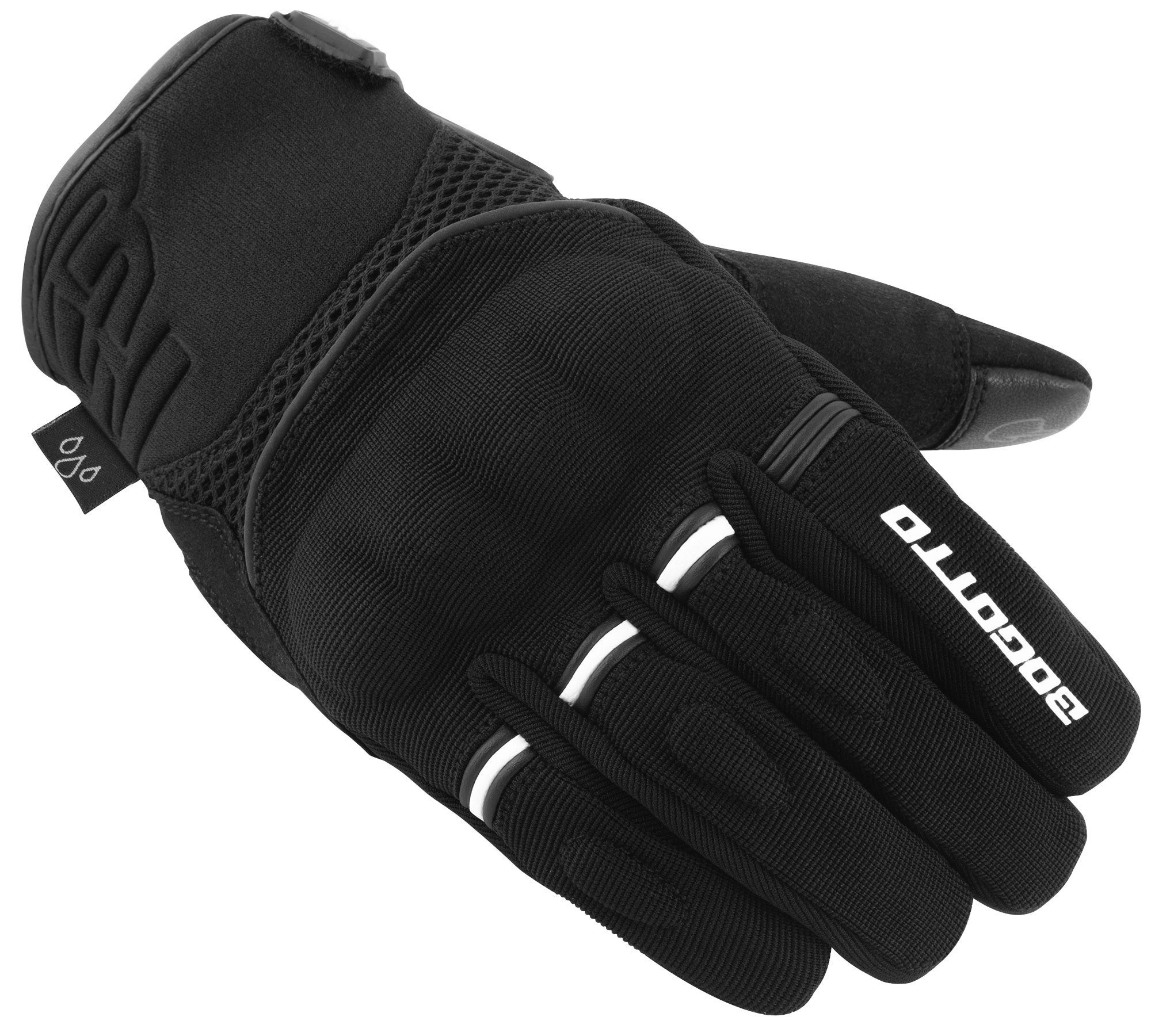 Bogotto Men's Black/White Clutch-Rs Motorcycle Gloves
