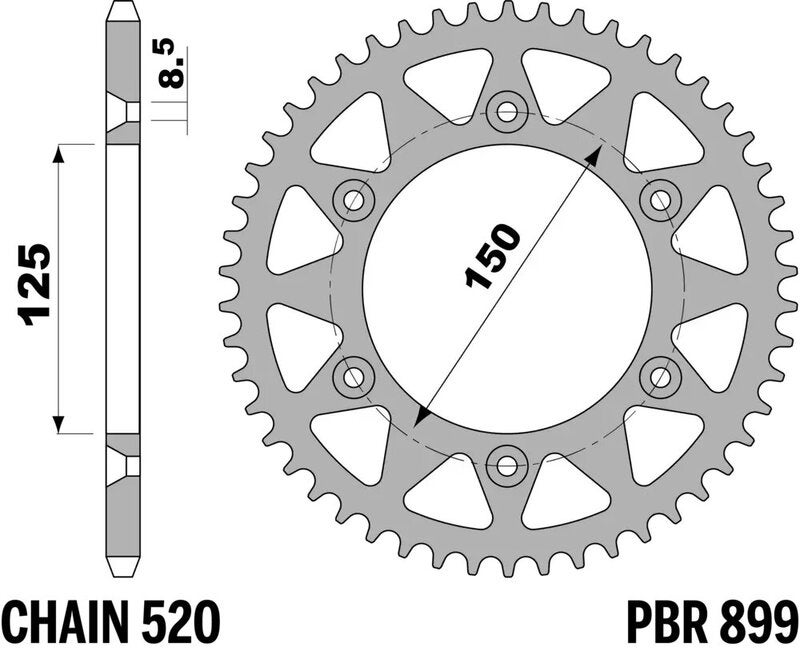 PBR Standard za zadnji zobnik - 520 Slika 1