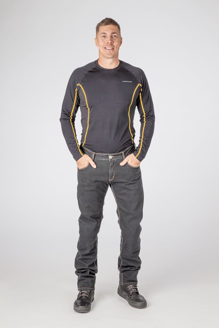 Lindstrands Hemse Jeans Moto nero 52 L33 Figura 3