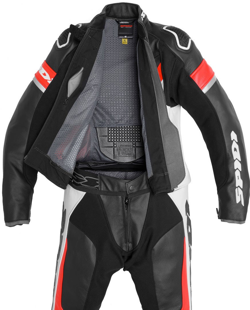 Spidi Laser Touring Two Piece Ladies Motorcycle Leather Suit black/red/white 46 Figure 4