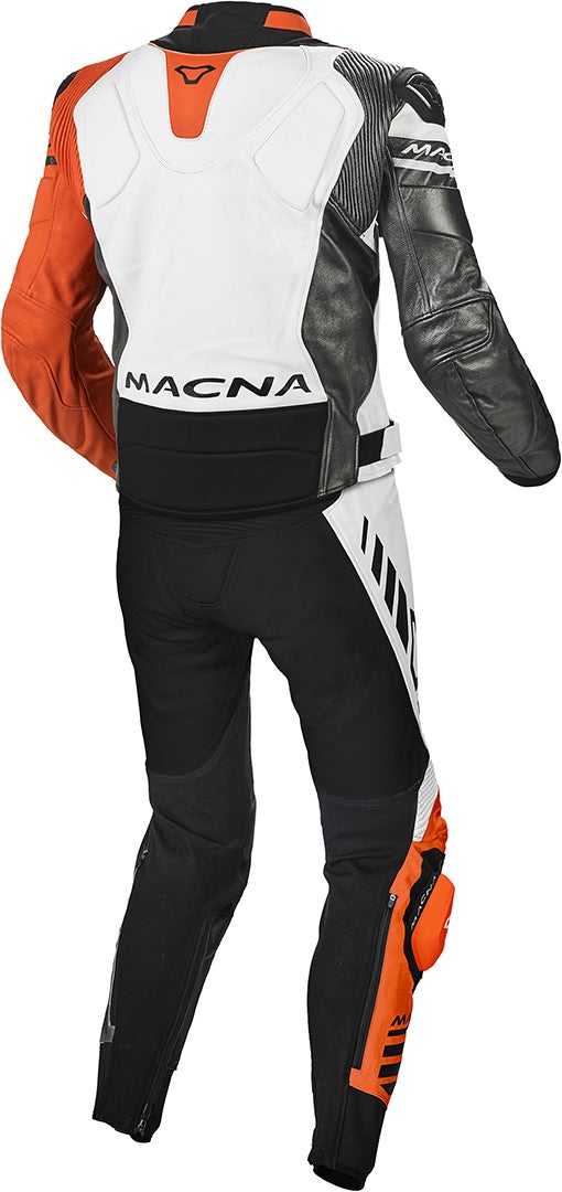 Macna Tracktix Two Piece perforated Motorcycle Leather Suit black/white/orange 52 Figure 2