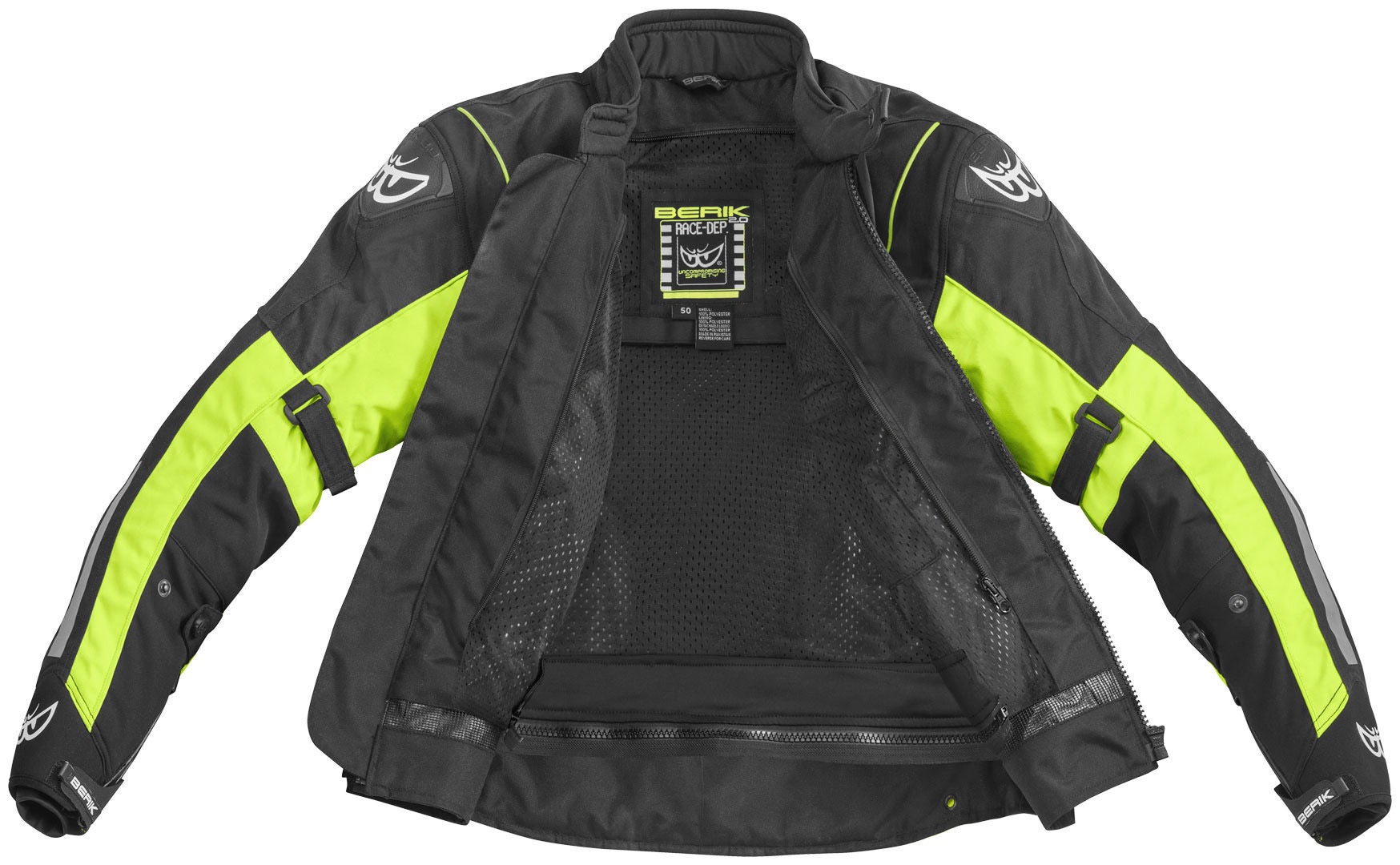 Berik Nardo Evo Veste textile de moto imperméable noir/jaune néon 54 Figure 4