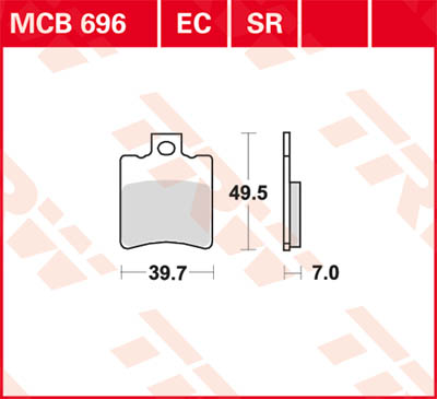 TRW Lucas Bremsbelag MCB696 Figur 1