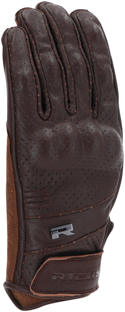 Richa Custom 2 perforerede motorcykelhandsker mørkebrun 2XL Figur 2