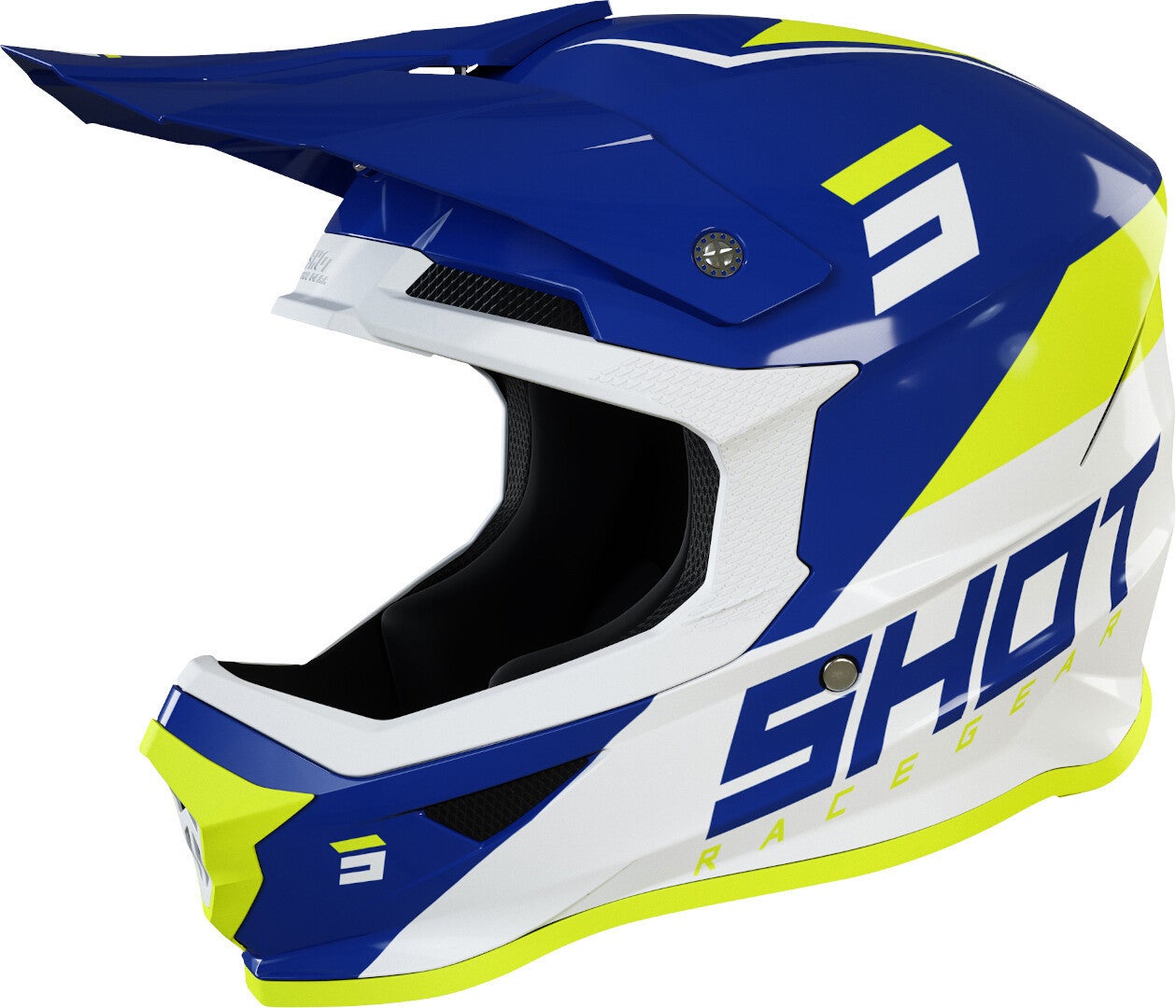 Shot Furious Chase Casco de Motocross Azul/Amarillo XXL (63/64) Figura 1