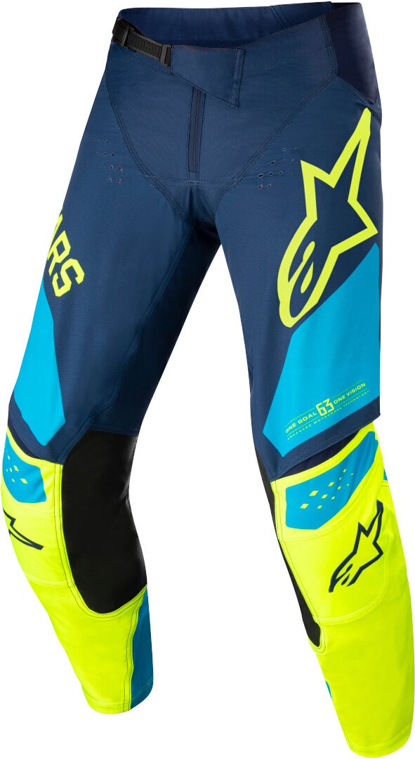 Alpinestars Techstar Factory Classic Motocross bukser blå/neon-gul 36 Figur 1