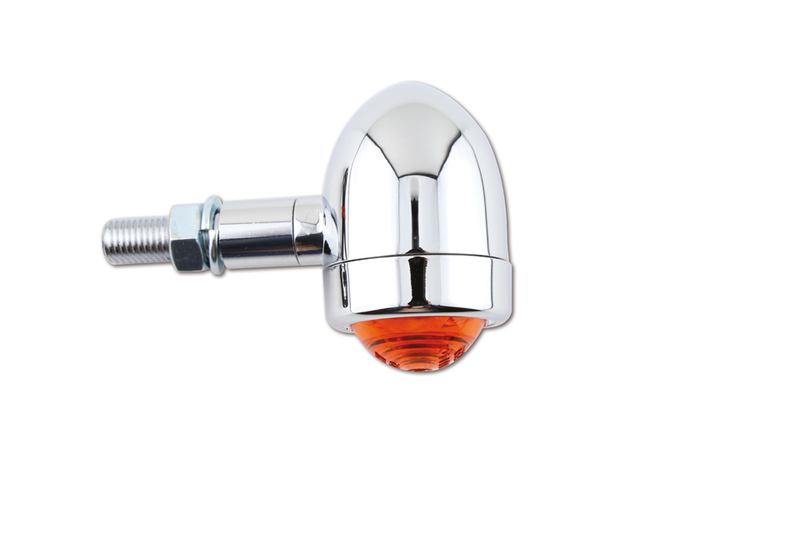 HIGHSIDER Smart Old School Typ 1 Lampindikator Hus Krom / Lins Orange (Par), Fram och Bak Figur 5