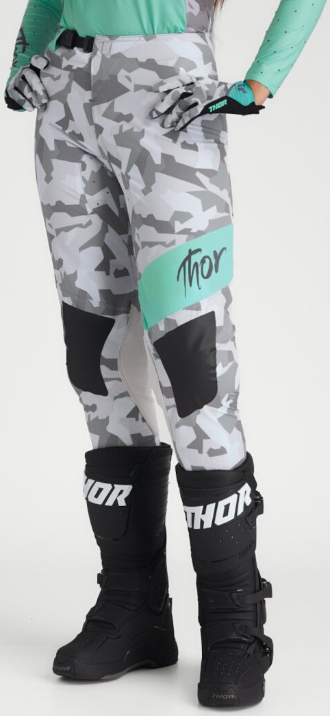 Thor Sportmode Shadow Dame Motocross bukser lysegrå/grøn 3/4 Figur 7