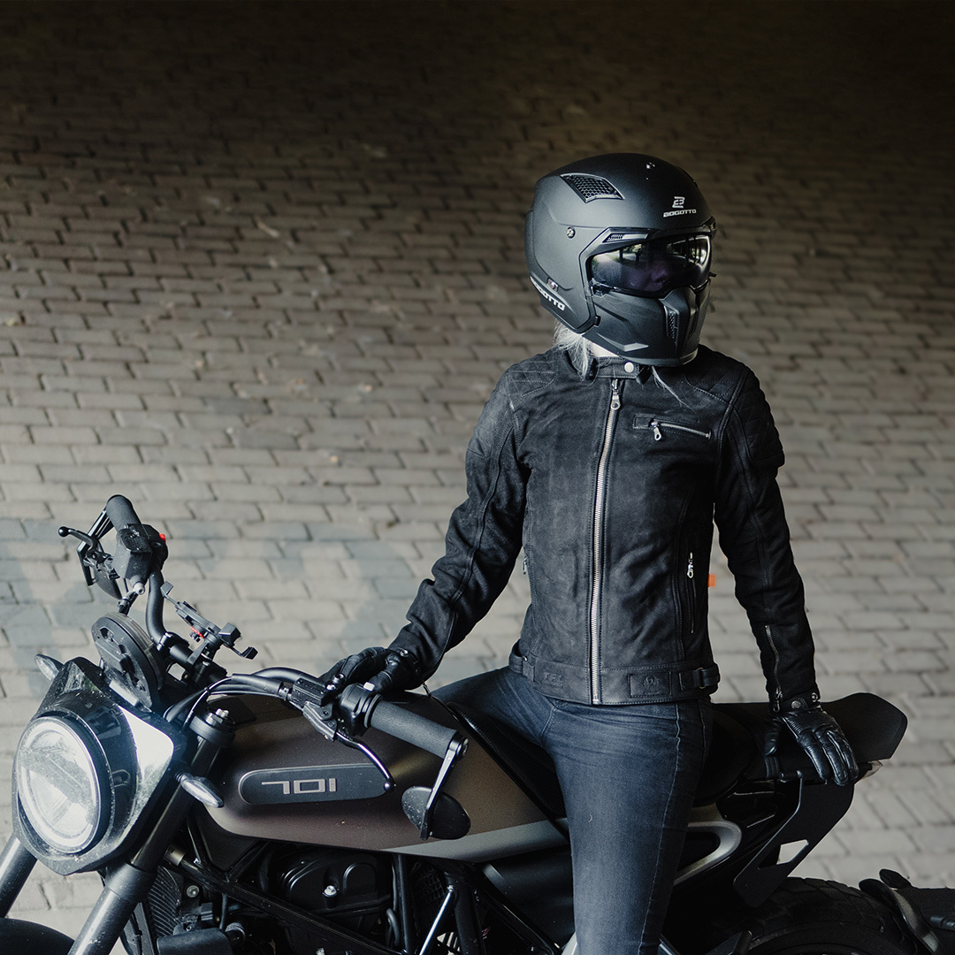 Merlin Isla TFL D3O Damen Motorrad Lederjacke schwarz S Abbildung 3