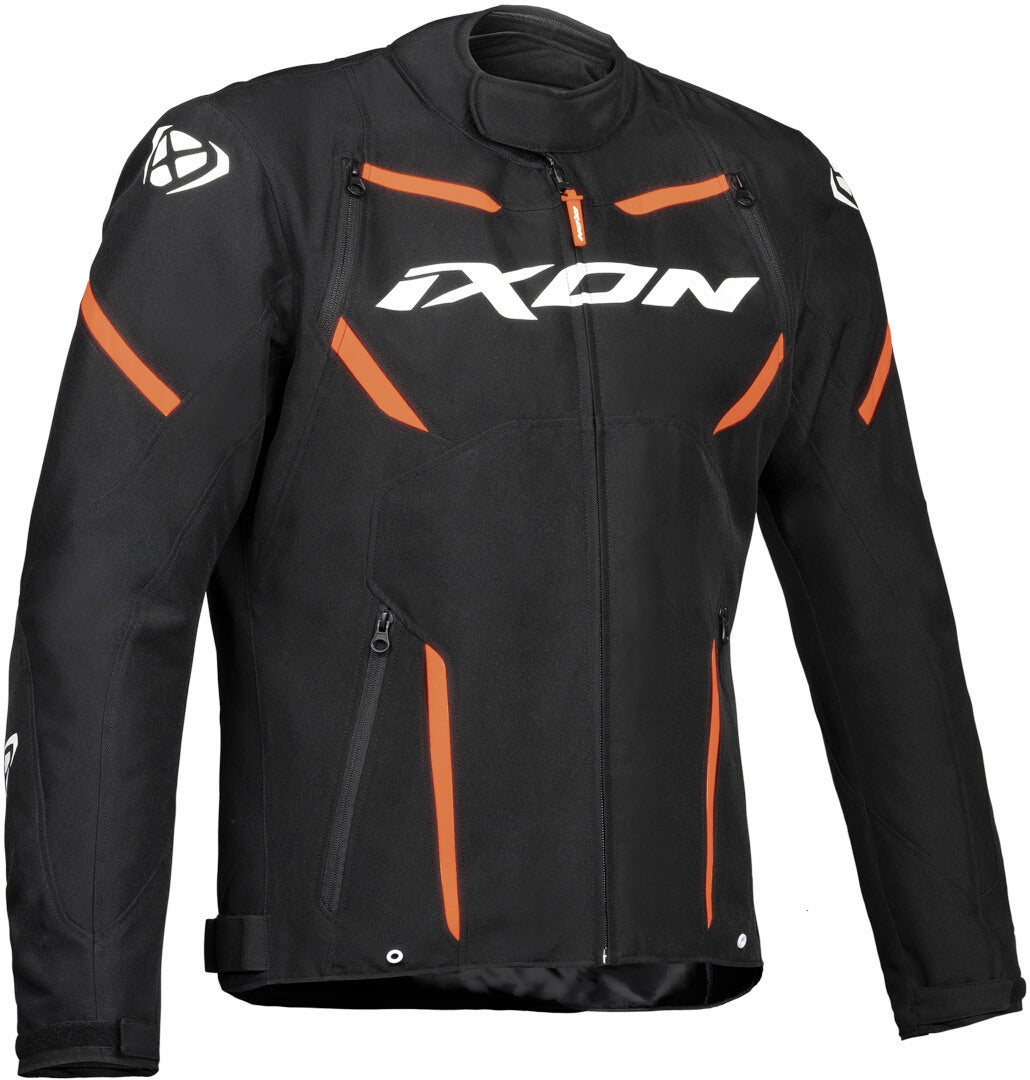 Ixon Striker Waterproof Motorcycle Textile Jacket black/white/orange 5XL Figure 1