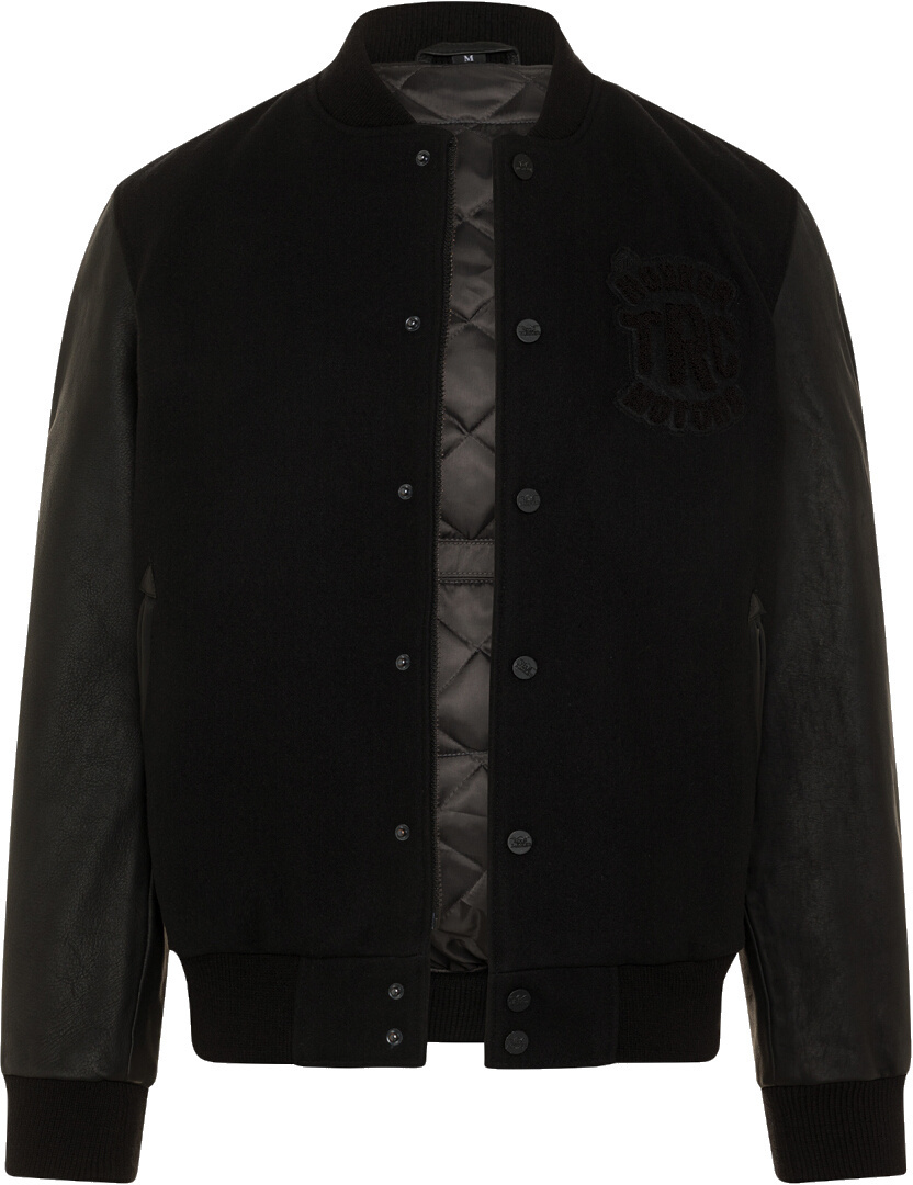 Rokker College Black Giacca da moto in pelle/tessuto S Figura 4