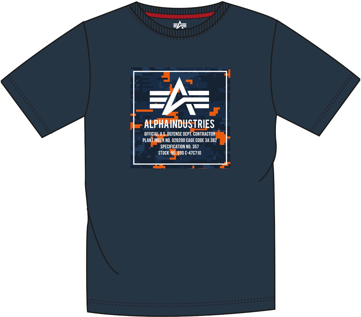 Alpha Industries Camo Block T-Shirt dark blue L Figure 1