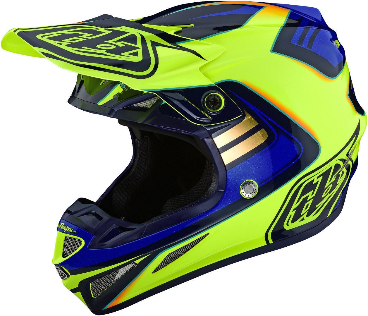 Troy Lee Designs SE4 Flash MIPS Casco de Motocross amarillo/azul 2XL Figura 1
